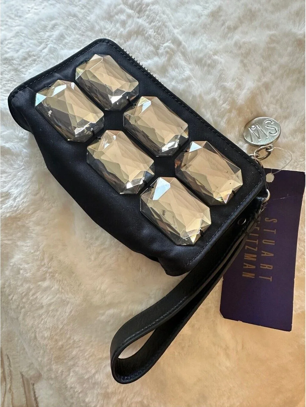 NWT Stuart Weitzman Big Jeweled Wristlet